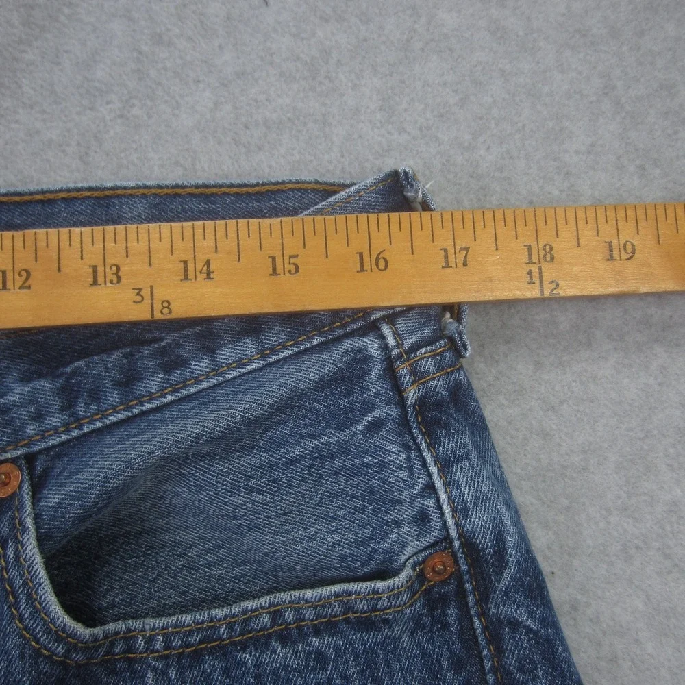 Levi 501 Jeans‎ Mens 34X30 Blue Button Fly Medium Wash Denim Straight Leg Retro
